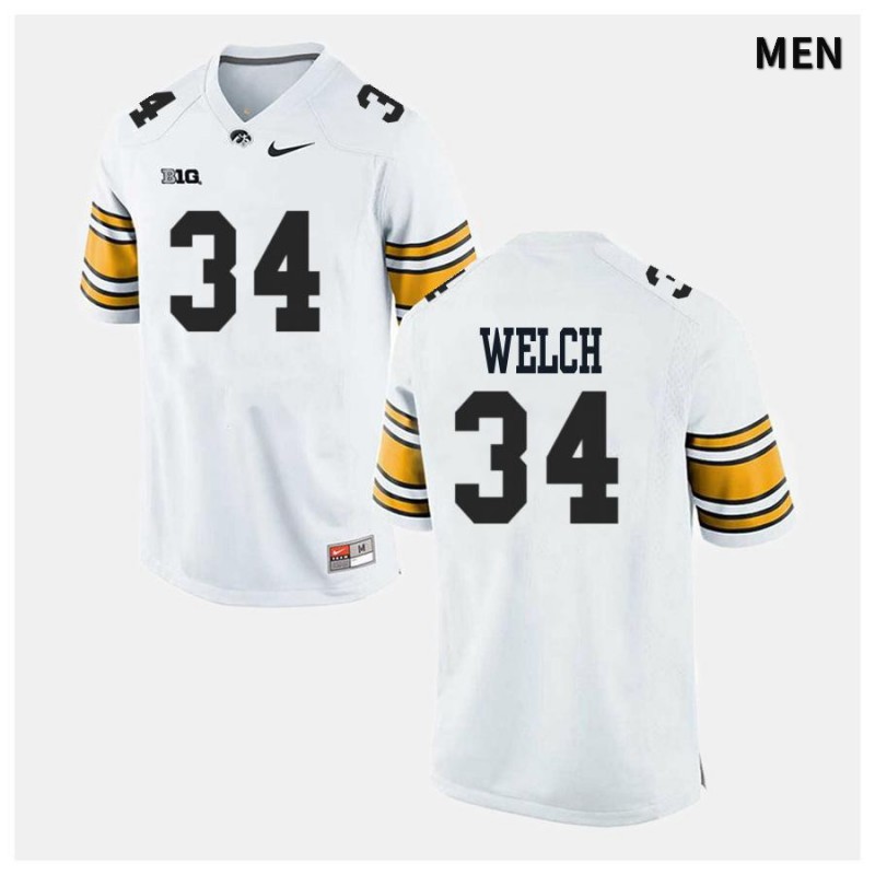 Men's Iowa Hawkeyes NCAA #34 Kristian Welch White Authentic Nike Alumni Stitched College Football Jersey CI34R53DY